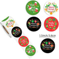 500 Pcs Christmas Thank You Stickers Roll for Small Business,Merry Christmas Wreath Round Label, for Goodie Bags,Gift Favors Box