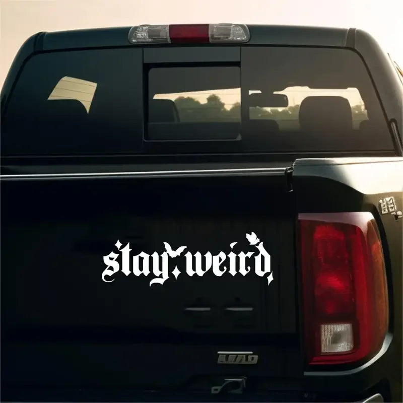 Car Stickers, Stay Weird, Spooky Decal, Goth Car Accessories, Spooky Car Accents, Bats Decal, Spooky Car & Laptop Sticker