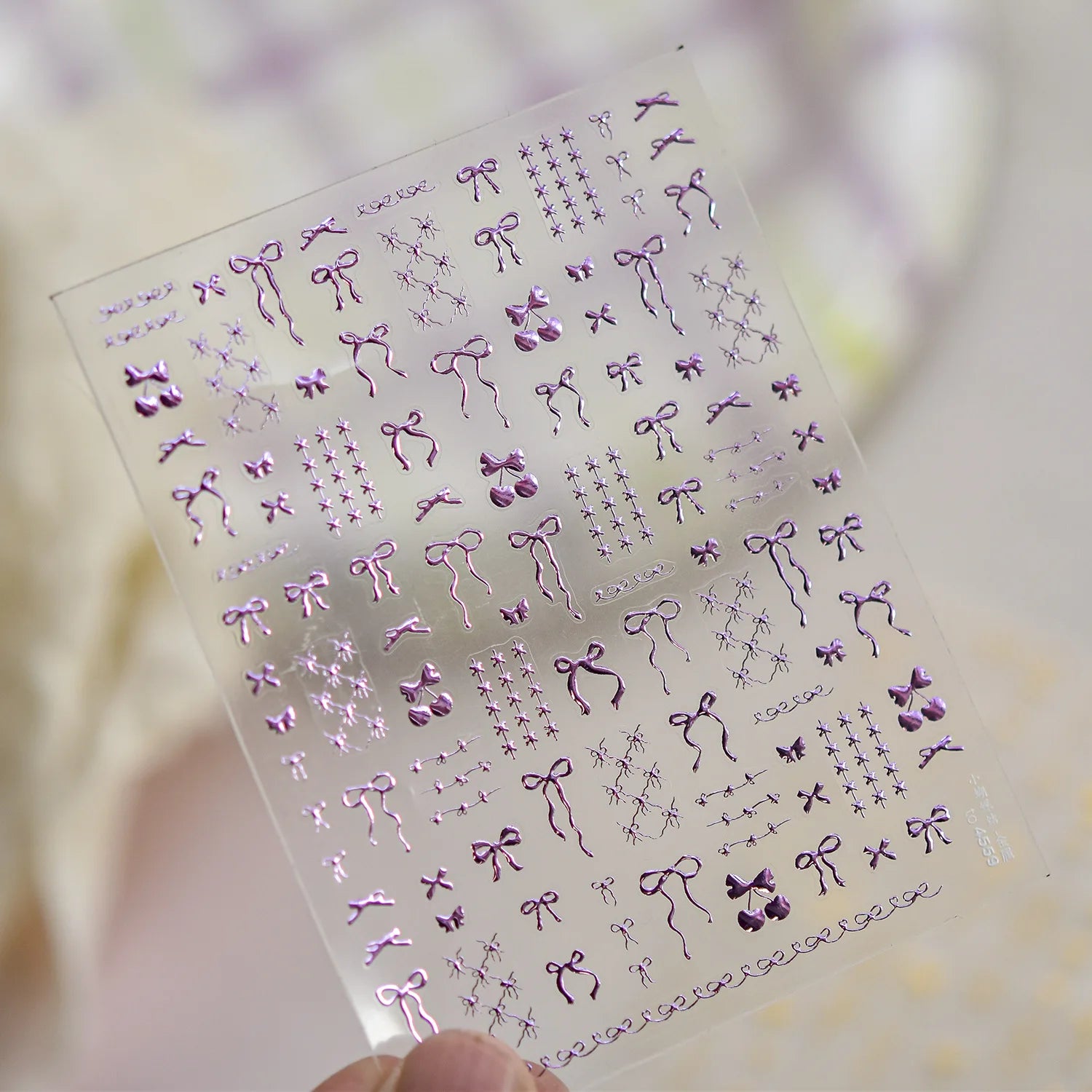 Shell Light Nail Stickers Bowknot Ribbon Knot Tie Pink White Dreamy Chic Beauty Self Adhesive 5D Nail Art Sticker Manicure Decal