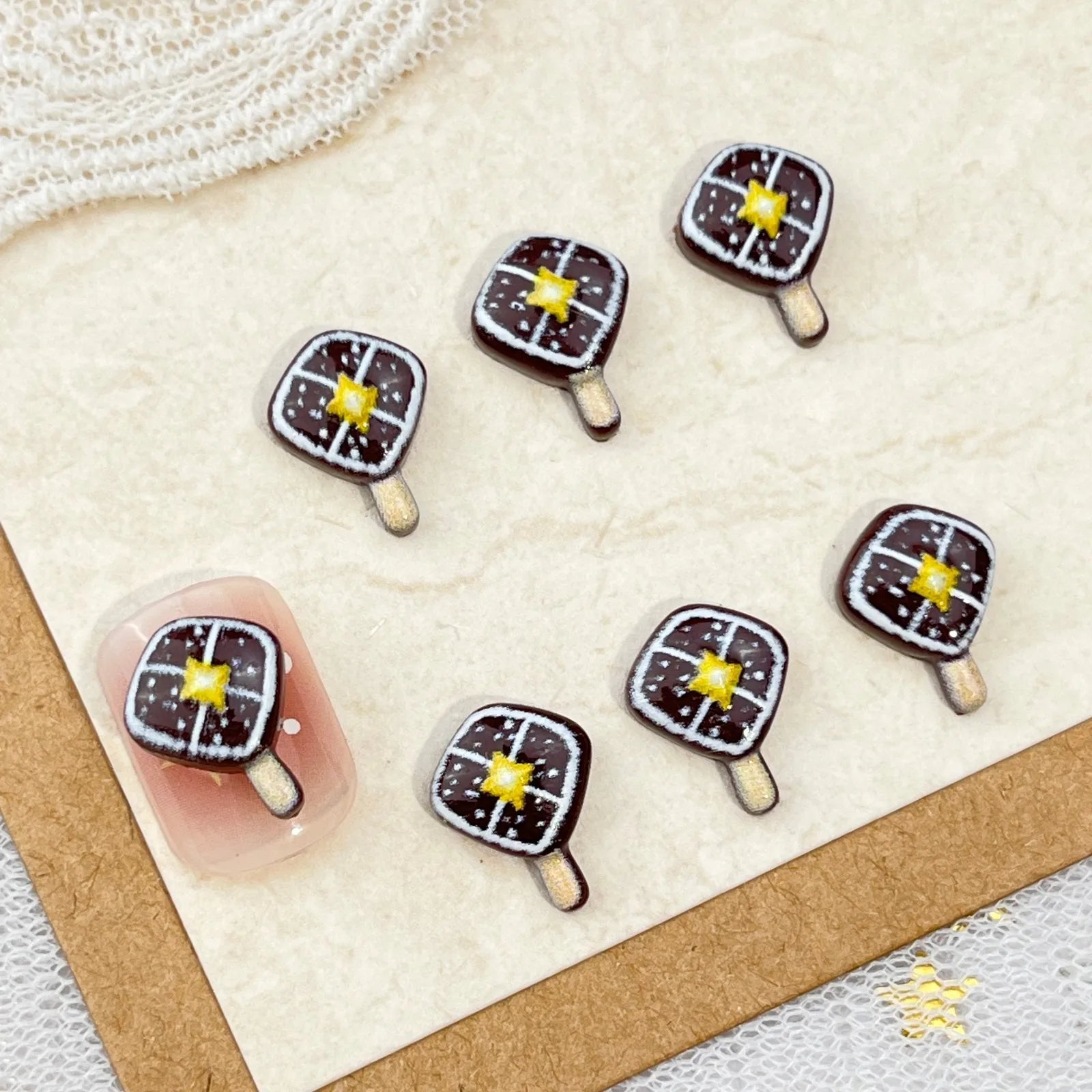 10pc Christmas Chocolate Candy Nail Charms Cute Simulation Series Food Play Cake Nails Accessories DIY Rhiestones Nails Decorati