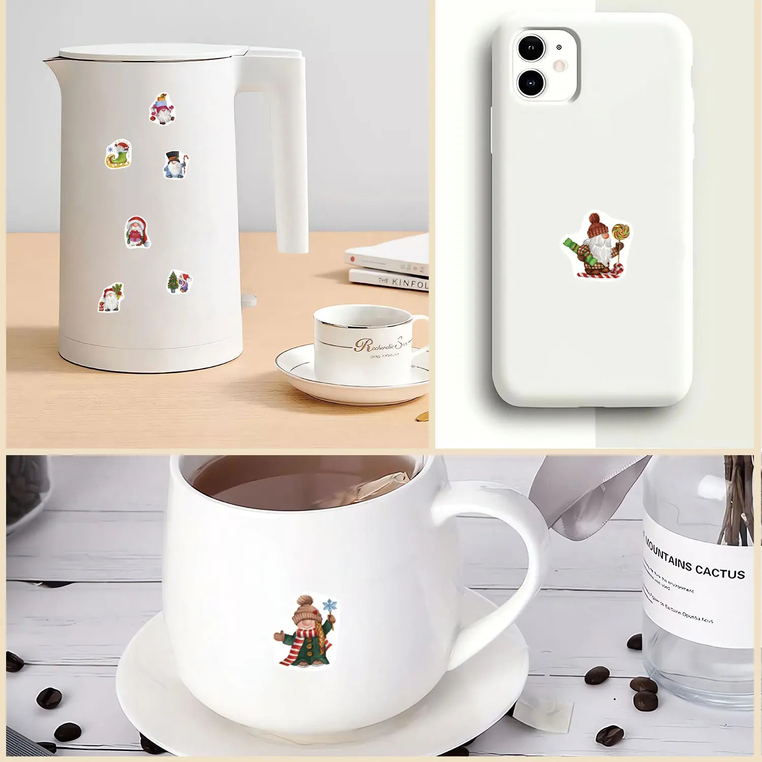 500Pcs Irregular Cartoon Christmas Gnomes Stickers 2.5cm/1'' DlY Craft Decoration Festival Scrapbooking Labels Gift Sealing