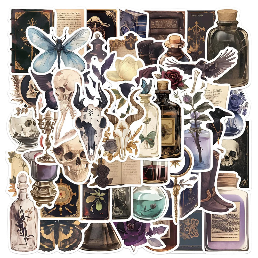 50-100pcs Dark Aesthetic Diary Stickers Graffiti Horrible Decals For Phone Laptop Skateboard Suitcase Guitar Waterproof Sticker