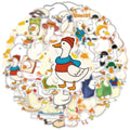 50/100PCS Cartoon Cute Duck Stickers Creative Sketches DIY Phone Cases Desktop Storage Box Stationery Decoration