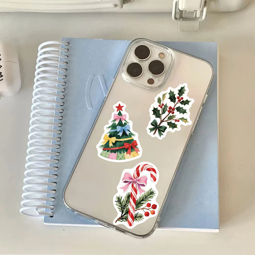 50PCS Christmas Aesthetics Stickers Notebook Laptop Coffee Phone Motorcycle Cup Supplies PVC Notebook Scrapbooking Sticker