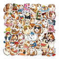10/30/56PCS Cartoon Guinea Pig PVC Sticky Sticker Stationery DIY Children's Laptop Luggage Skateboard Decoration Scrapbooking