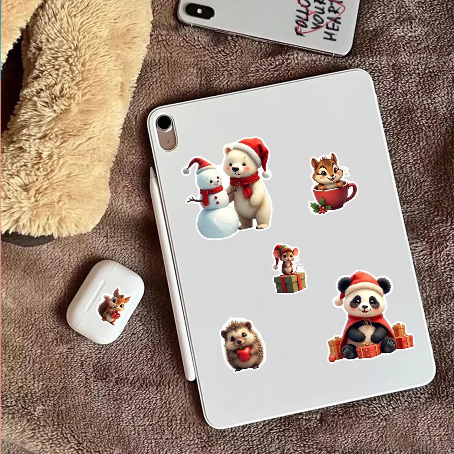 30Pcs/Set Irregular Christmas Lovable Animal Waterproof Stickers Reusable/No Residue DlY Craft Decor Festival Scrapbooking Label