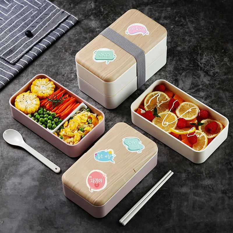 50-Pack Korean Greeting Cartoon Stickers Creative Phone Luggage Refrigerator Stationery Decor Kids Reward Stickers