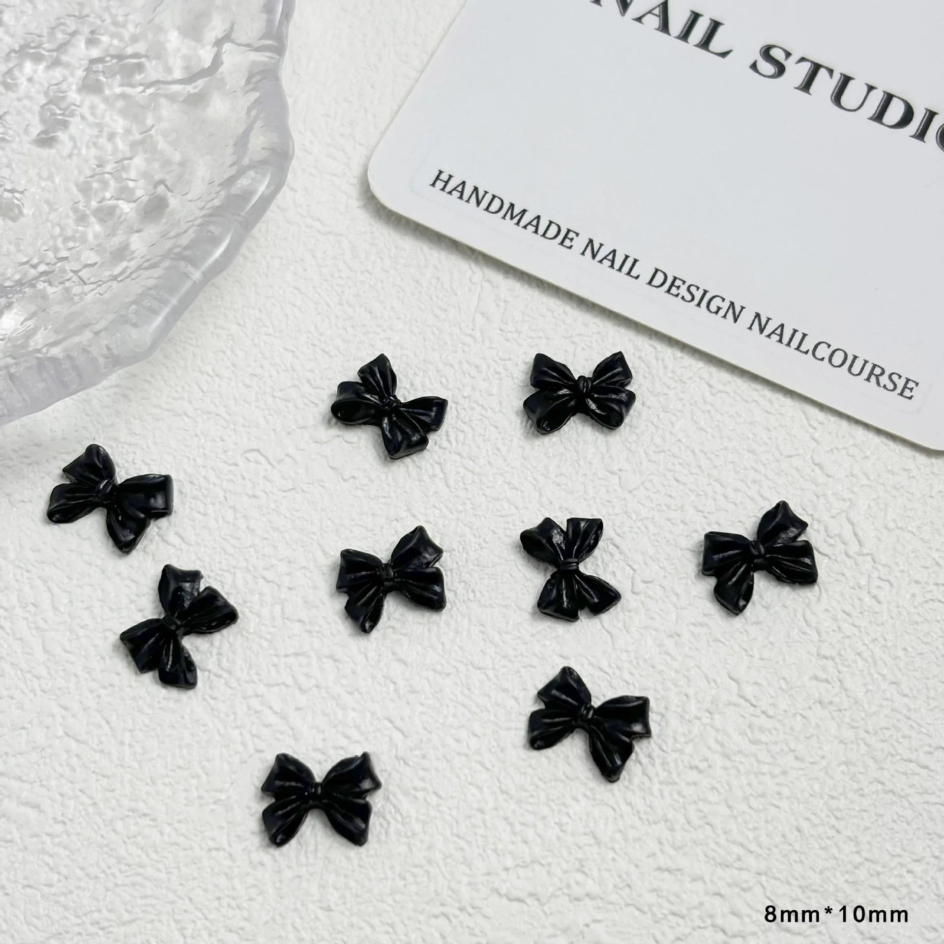 20pc Exqusitive Bows Nail Resin Charms Mini Bow Nail Art Accessories Bow Black White Rice White Bow Tie Nails Decoration Diamond