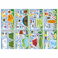 8-Pack Outdoor Camping Themed Cartoon Puzzles Stickers for Phones Laptops Suitcases Stationery Decoration Waterproof Stickers