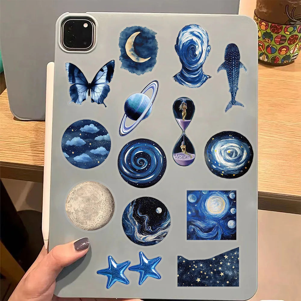 50PCS Transparent Astronomy Space Planet Stickers Cartoon DIY Stickers Graffiti Skateboard Phone Case Tablet Electric Stickers