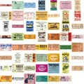 50PCS Vintage Tickets Stickers Aesthetic Funny Miniature World Coffee Small House Streetwear Scene Account Wall Casual Stickers