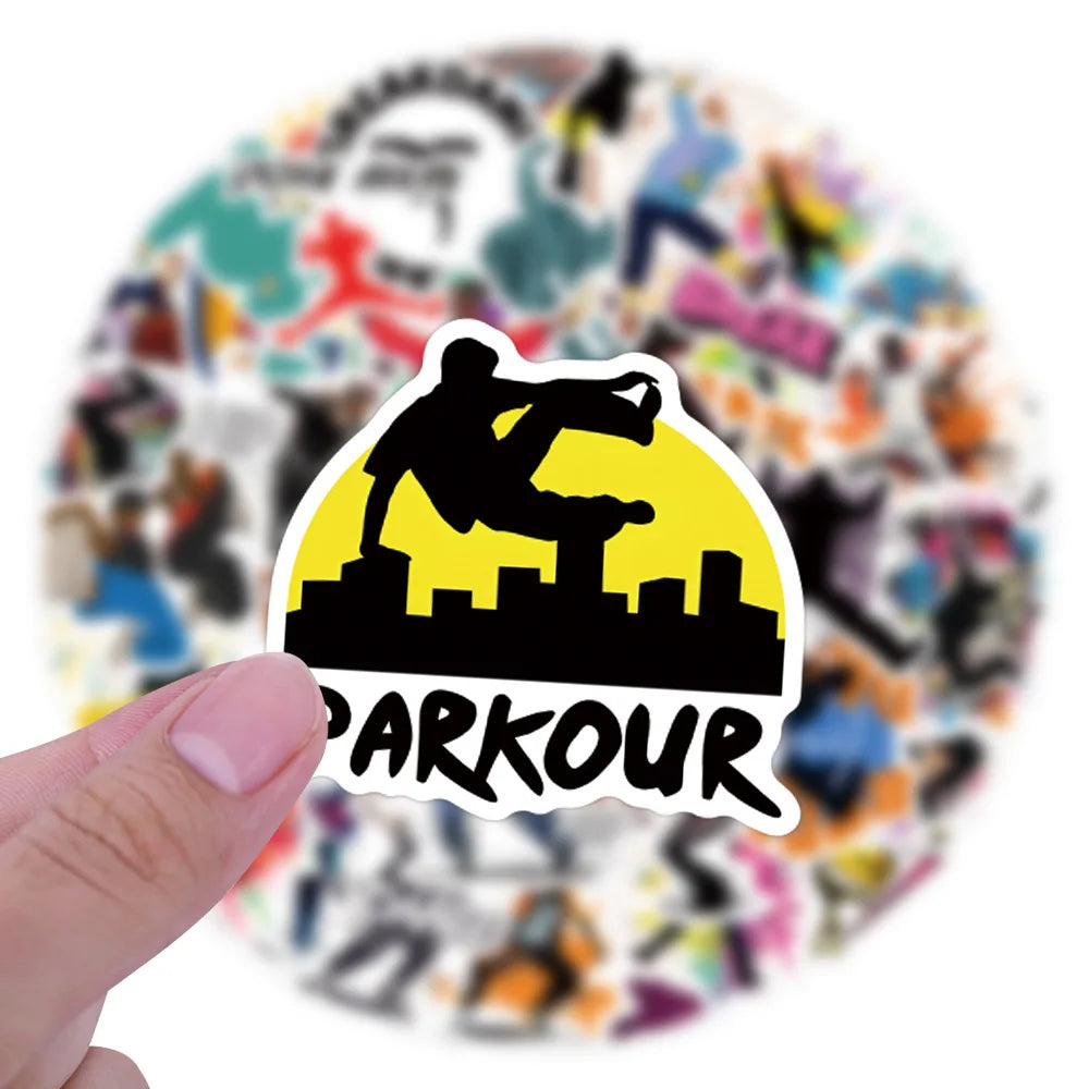 55/110PCS Breakdance Cartoon Graffiti Stationery Notebook Stickers Car Luggage Bottle Stickers