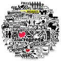 50pcs Funny JDM Styling Stickers Skateboard Luggage Bumper Bike Car Motorcycle Scooter Cool Sticker Toy Waterproof