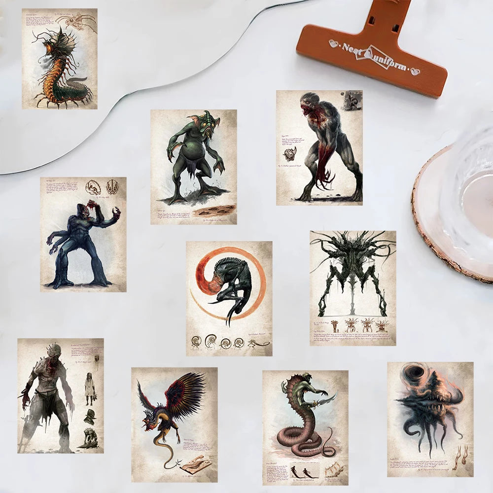 50PCS Cthulhu Mythical Monster Stickers Laptop Luggage Living Room Cartoon Skateboard Graffiti Art Picture Dormitory Sticker