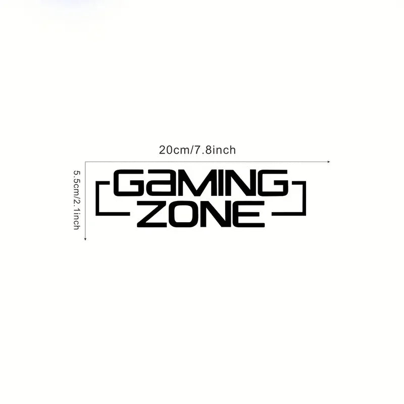 Gaming Zone Decor - Bold "GAMING ZONE" Text, Modern Gaming Room Decoration - Self-Adhesive Vinyl Stickers for Windows, Doors, Wa