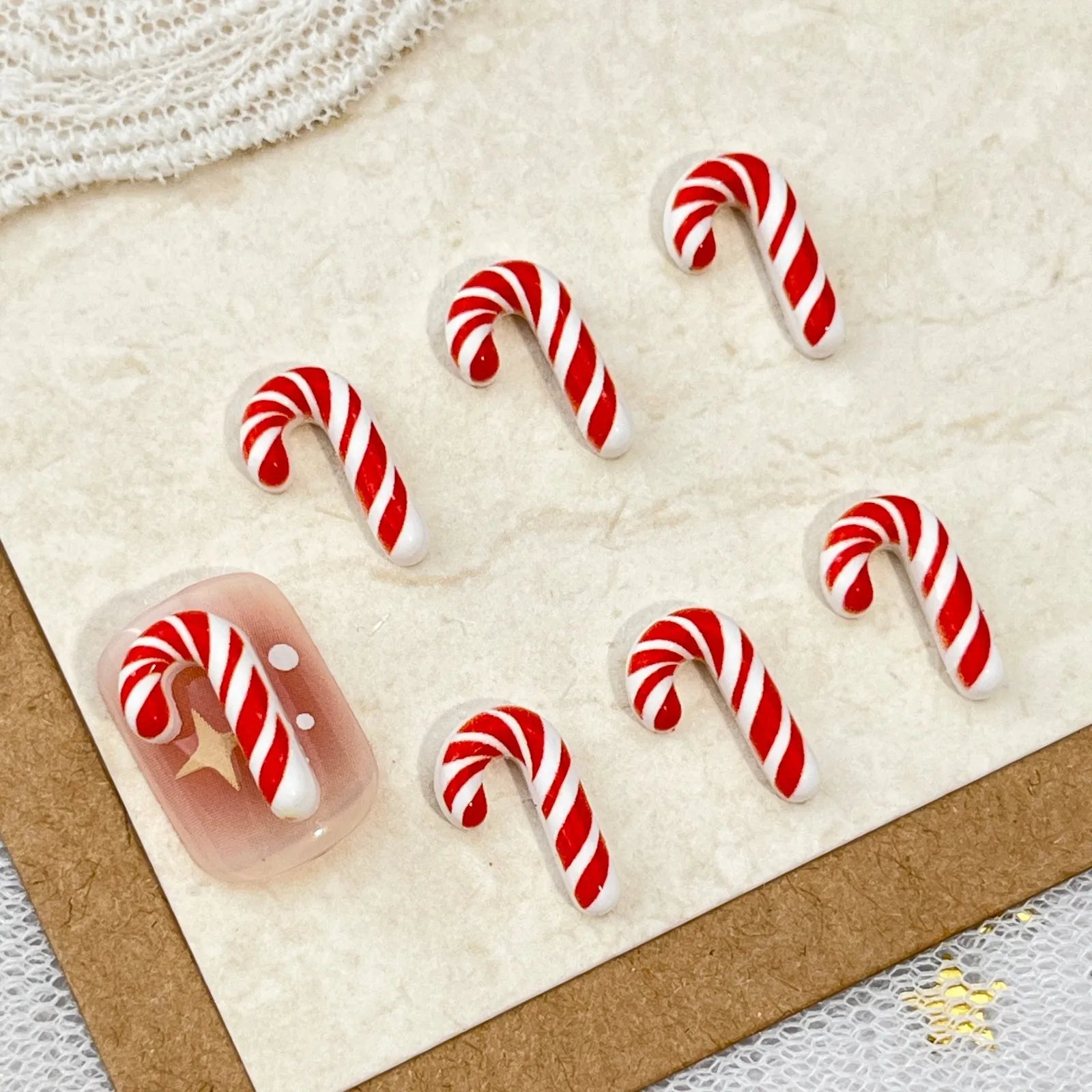 10pc Christmas Chocolate Candy Nail Charms Cute Simulation Series Food Play Cake Nails Accessories DIY Rhiestones Nails Decorati