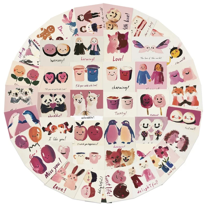 10/30/50PCS Cute Children's Drawing PVC Sticky Sticker Aesthetic DIY Decoration Scrapbooking School Stationery Supplies for Kids