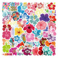 60/120PCS Hibiscus Flower Graffiti Sticker Car Luggage Water Cup Computer Stationery Laptop Sticker