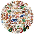 50/100PCS Christmas Coffee Cartoon Waterproof Stickers Decorative Luggage Stationery Mobile Phone