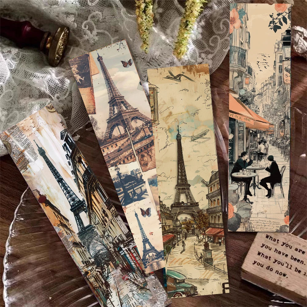 30PCS Romantic Paris Bookmark Laptop Creative Harajuku Home Student Supplies Gifts Reading Book DIY Aesthetic Landscaping Card B