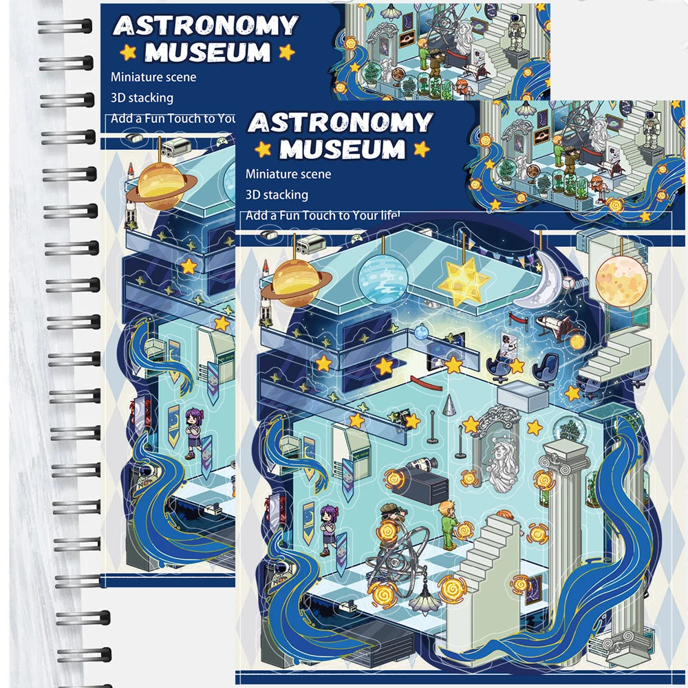 Astronomy Museum 3D Landscaping Stickers Decorative Stacking and Pasting Hand Account Laptop Luggage Creative Gifts Collage