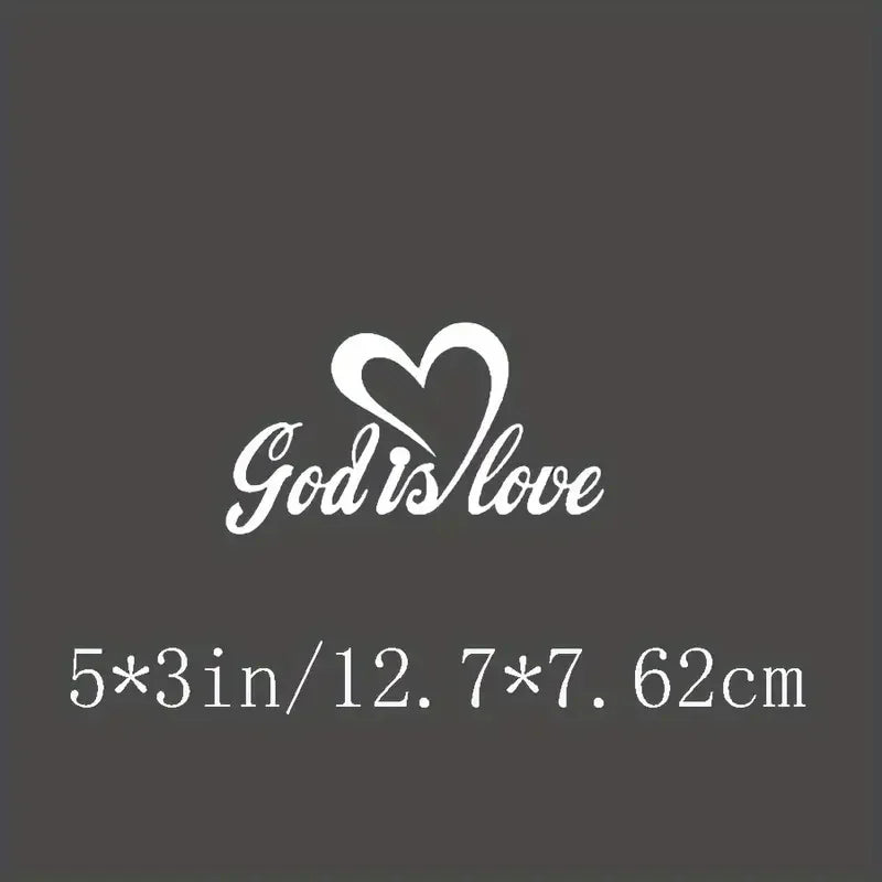 God Is Love With Heart Car Or Truck Window Laptop Decal Sticker, Vinyl Decal, Sticker For Cars, Windows, Laptops And More