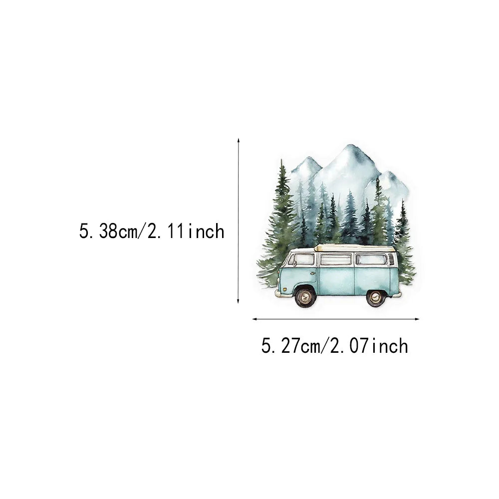 50PCS Simple Outdoor Travel Series Landscape PET Stickers DIY Phone Case Laptop Tablet Toy Stickers
