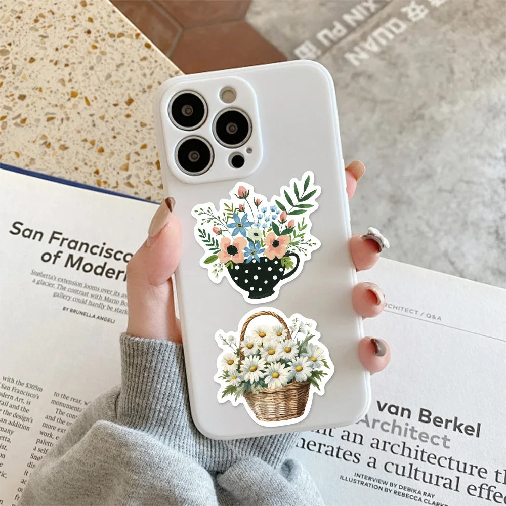 50PCS Transparent Cartoon Christmas Bottle Gift Decorative Stickers DIY Handmade Album Fixed Phone Laptop Sticker Toys