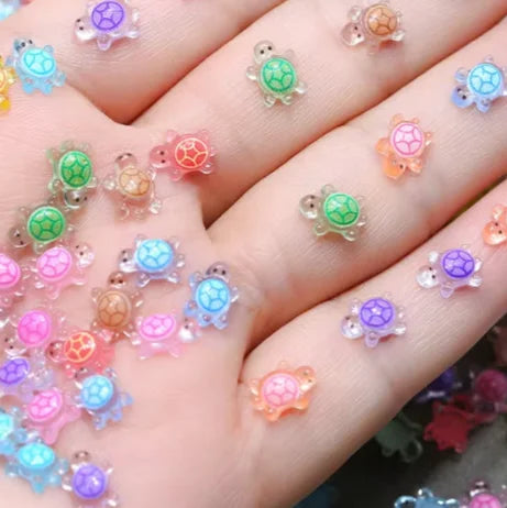 Food Play Candy Nail Art Charms Iridescent Gradient Gold Foil Rainbow Candy Resin Nail Rhinestone Decoration DIY Nails Accessory
