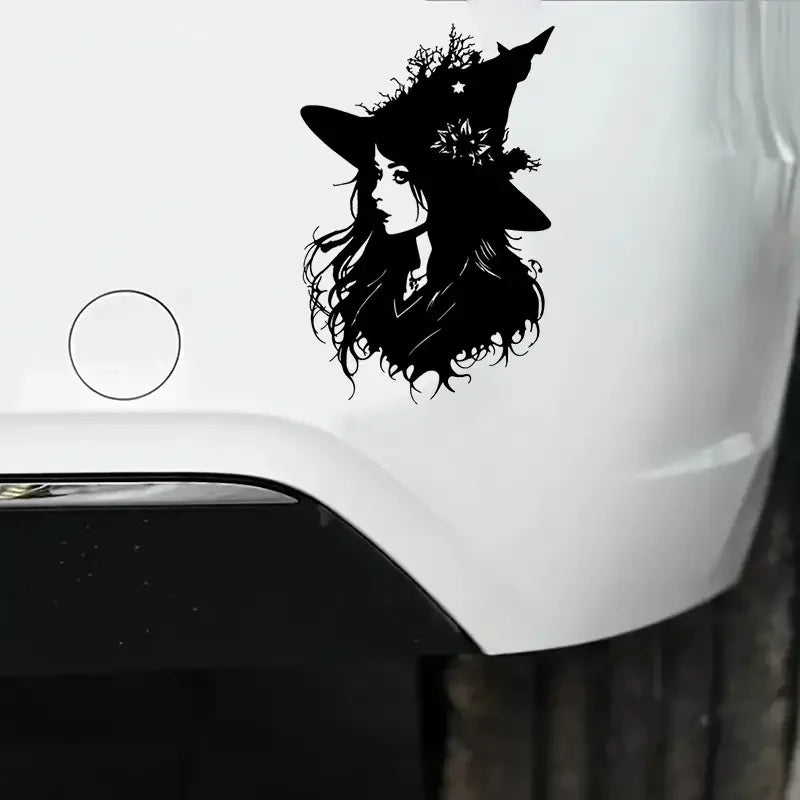Floral Witch Car Stickers For Laptop Water Bottle Motorcycle Vehicle Paint Window Wall Cup Toolbox Guitar Scooter Decals Auto Ac