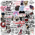 50-Pack Dark Romantic Reading Graffiti Stickers Guitar Notebook Luggage Student Stationery DIY Waterproof Art Decals