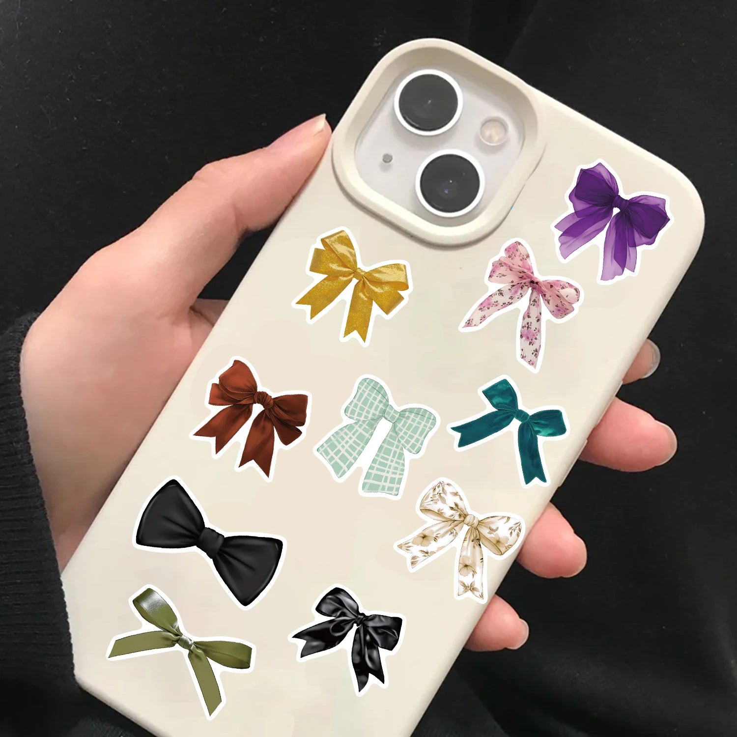 50PCS Cute Bow Sticker Guitar Y2K Fashion Skateboard Wall Bar Cafe Living Phone Bicycle Guitar Waterproof Graffiti Stickers