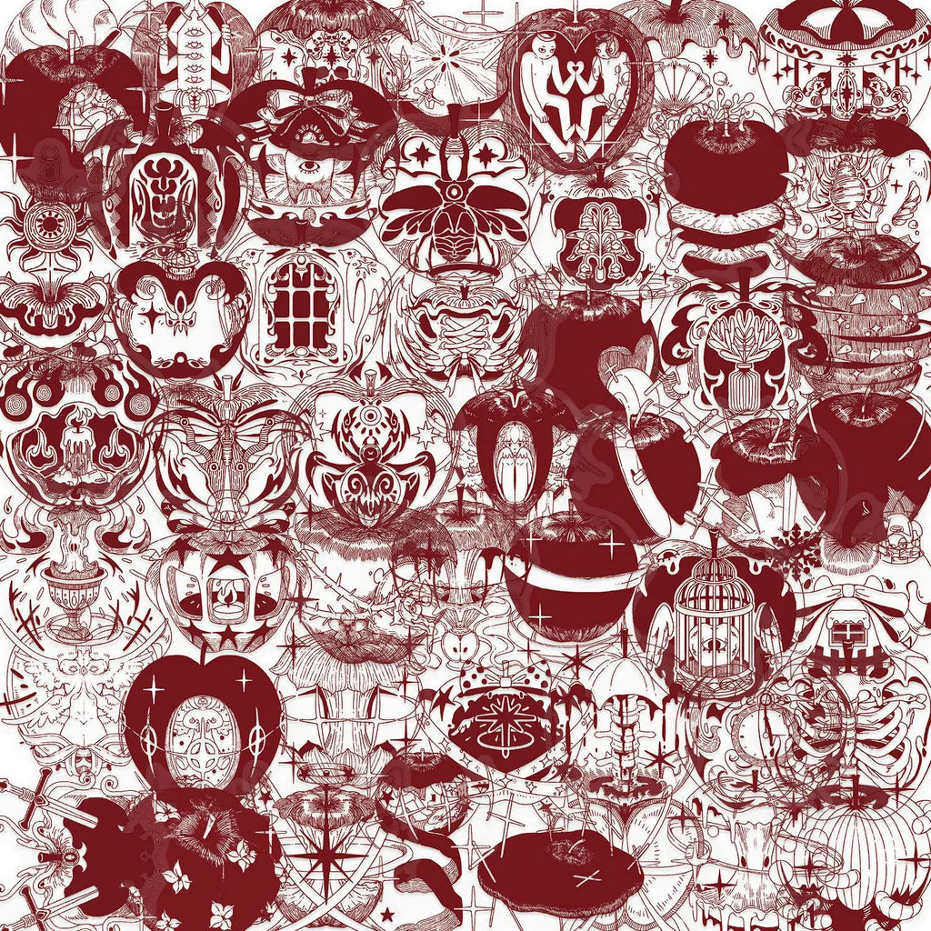 50/100PCS Retro Waterproof Transparent PET Cartoon Red Apple Sticker Pack - Decorative Guitar Notebook Stationery Stickers