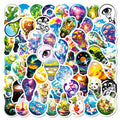 10/30/56PCS Cartoon Light Bulb World PVC Sticky Stickers Aesthetic DIY Colored Phone Laptop Luggage Skateboard Graffiti Decals