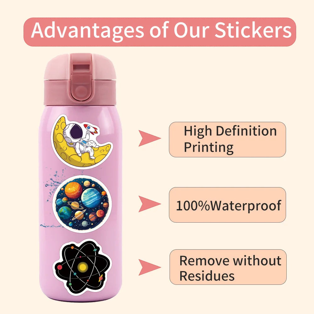 60/120PCS Exploration Universe Cartoon Reward Stationery Graffiti Stickers Luggage Water Cup Scooter Stickers