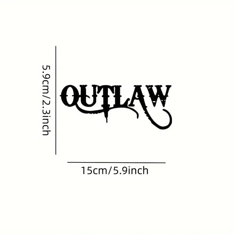 Hot LARGE OUTLAW Car Stickers Car Styling Decoration, Laptop Stickers Waterproof Vinyl Decal For Car