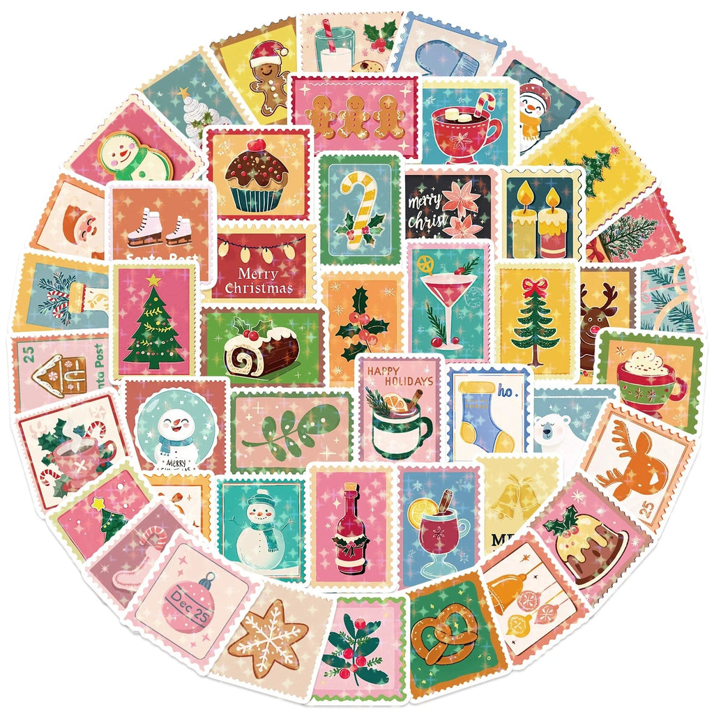 50/100PCS Cute Cartoon Christmas Graffiti Stickers Waterproof Stickers Decor for Notebook Stationery Helmets Skateboards