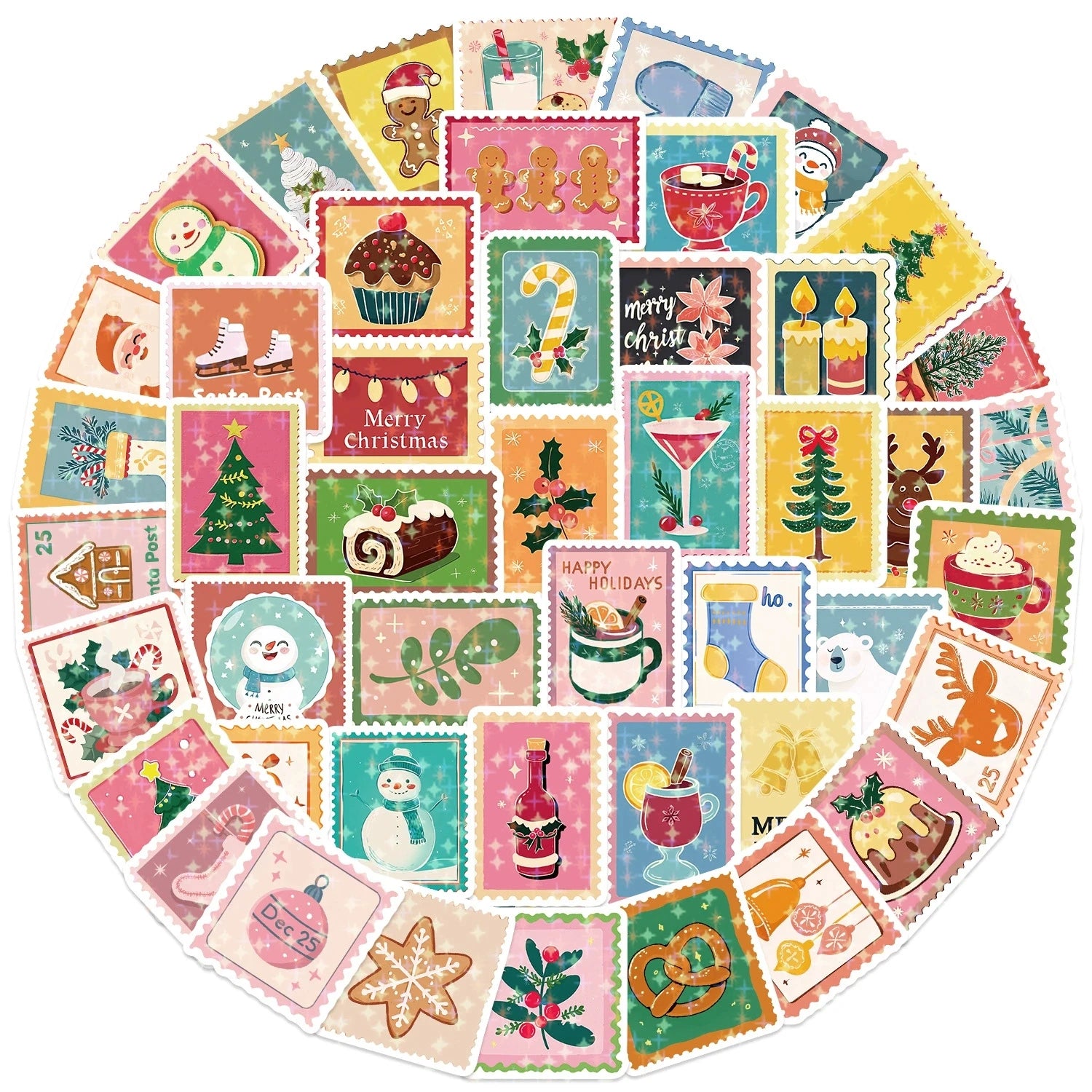 50/100PCS Cute Cartoon Christmas Graffiti Stickers Waterproof Stickers Decor for Notebook Stationery Helmets Skateboards