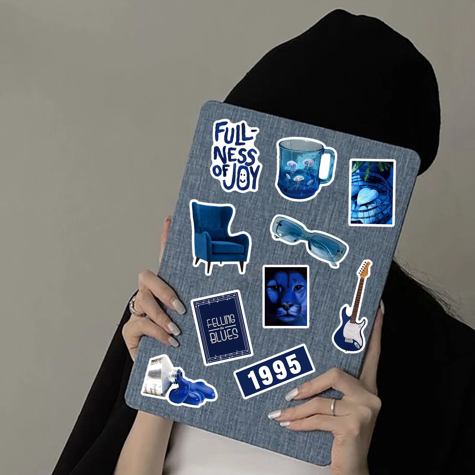 50/100Pcs Ins Deep Blue Aesthetic Mix Stickers Durable Waterproof DIY for Guitar Suitcase Skate Helmet File Holder Phone Decal