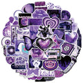 50/100Pcs Purple Y2K Girl Graffiti Sticker Office School Supplies Stationery Decals Trolley Case Scooter Helmet Fridge Stickers