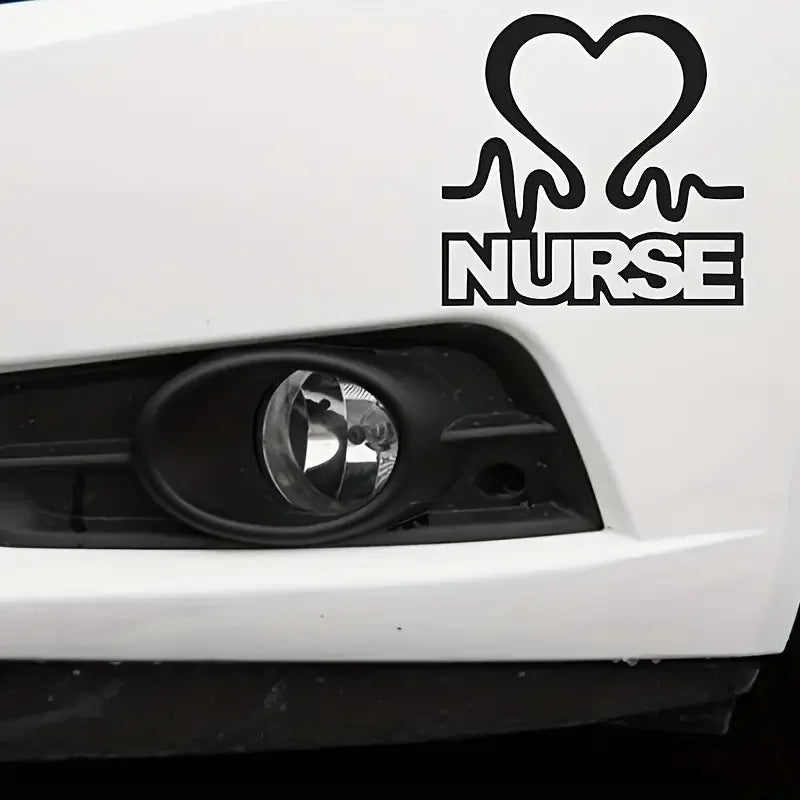 1pc Nurse Heart Car Stickers, Removable Vinyl Adhesive Decals, Window Stickers Decals, Car Decoration, Car Accessories