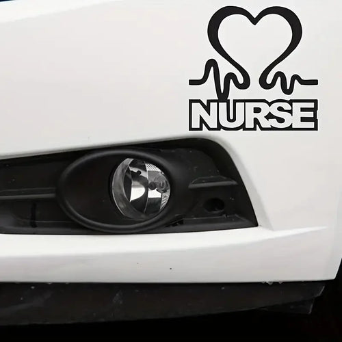 1pc Nurse Heart Car Stickers, Removable Vinyl Adhesive Decals, Window Stickers Decals, Car Decoration, Car Accessories