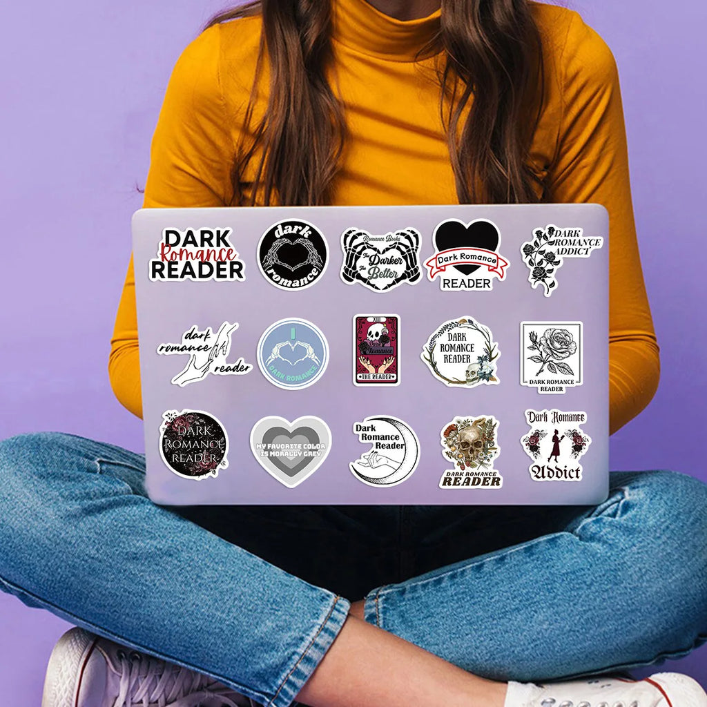 50-Pack Dark Romantic Reading Graffiti Stickers Guitar Notebook Luggage Student Stationery DIY Waterproof Art Decals