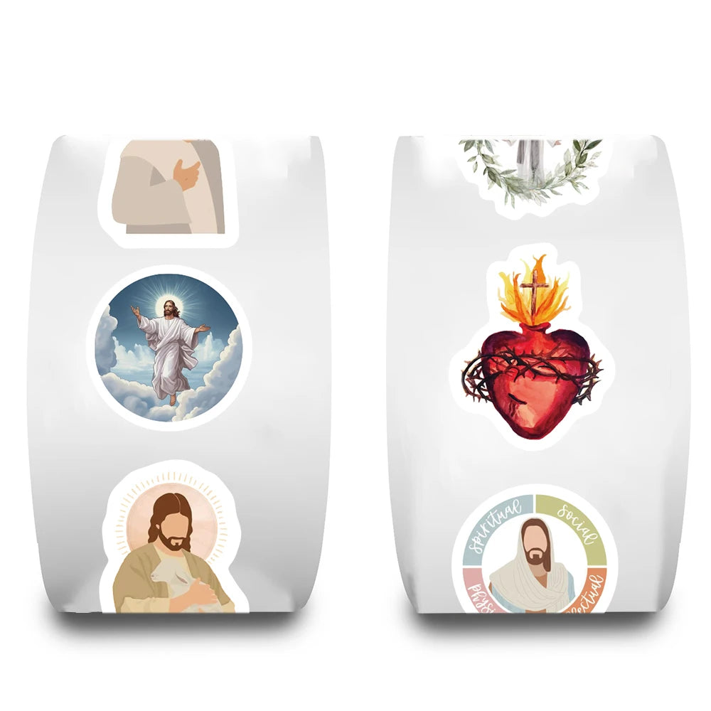 500PCS Jesus Scroll Sticker Harajuku Aesthetic Cartoon Suitcase Graffiti Refrigerator Phone Skateboard Graffiti Decals Stickers