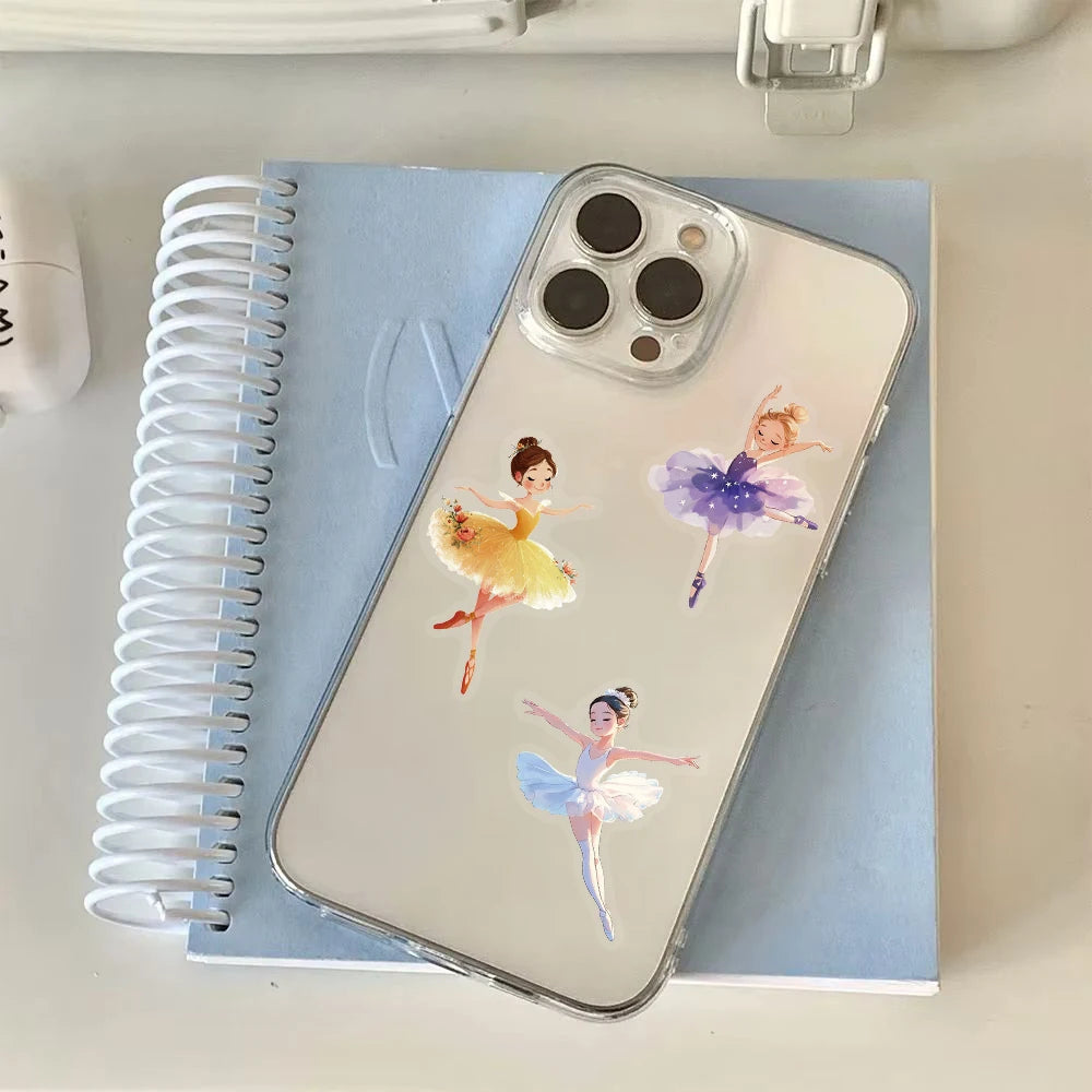 50PCS Creative Ballet Sticker Harajuku Waterproof Scrapbooking Aesthetic Living Handmade Phone Creative Skateboard Decal