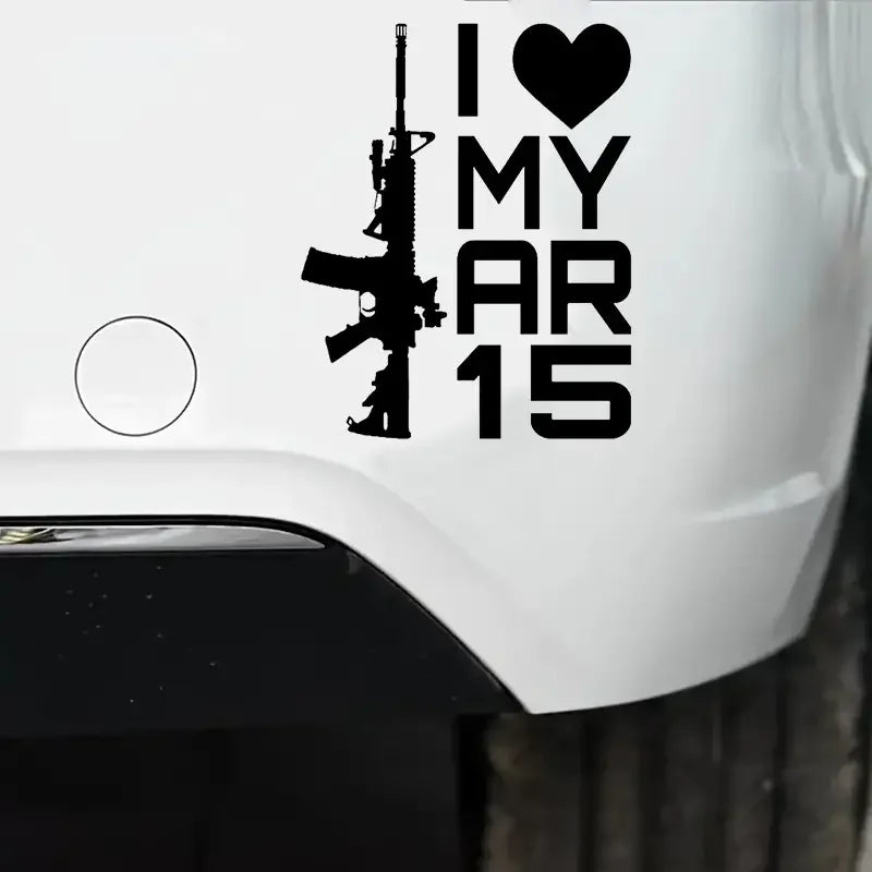 I Love My Ar-15 Gun Car Sticker For Laptop Bottle Truck Phone Vehicle Paint Window Wall Cup Fishing Boat Skateboard Decals Autom