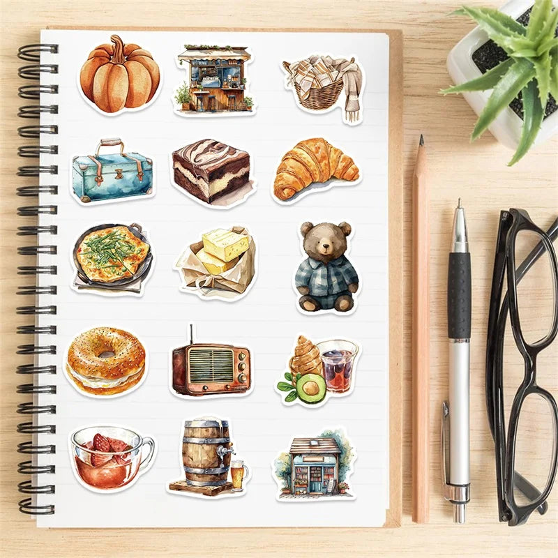 10/30/50PCS Cute Bread Life PVC Sticker Aesthetic Children's Decoration Scrapbooking Korean Stationery School Supplies for Kids