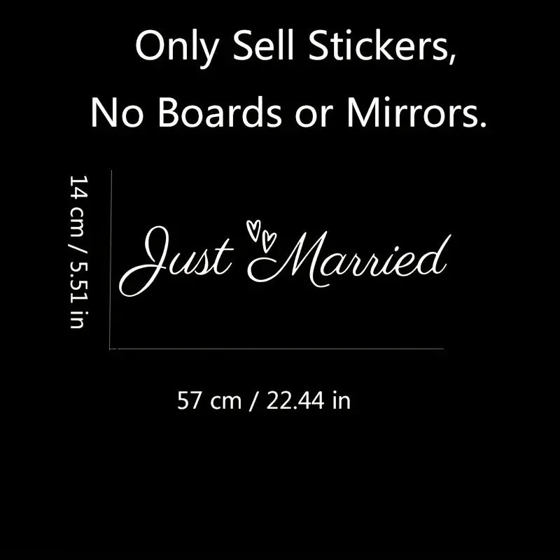 1pc Wall Decals Just Married Sign, Wedding Sign Sticker, Just Married Car Wall Sticker, Vinyl Wedding Decals, For Wedding Decora