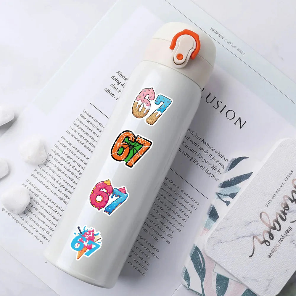 50/100 Pcs Cartoon Popular Number 67 Stickers Creative DIY Game for Cup Phone Suitcase Laptop No Repeat Decals