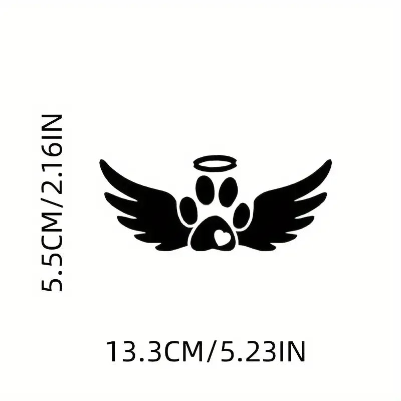 Creative Sticker Angel Wings Dog Footprint Decoration Car Motorcycle Laptop Skateboard Waterproof Sticker